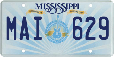 MS license plate MAI629