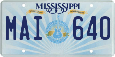 MS license plate MAI640