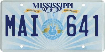 MS license plate MAI641