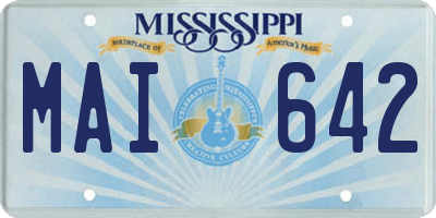 MS license plate MAI642