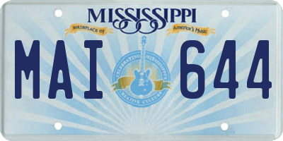 MS license plate MAI644