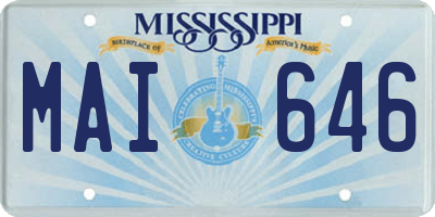 MS license plate MAI646