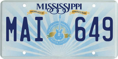MS license plate MAI649