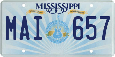 MS license plate MAI657