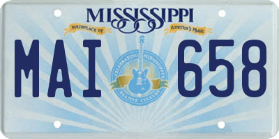 MS license plate MAI658