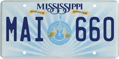 MS license plate MAI660