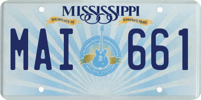 MS license plate MAI661