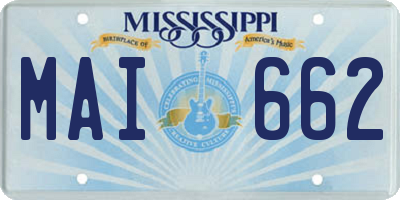MS license plate MAI662