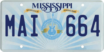 MS license plate MAI664