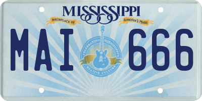 MS license plate MAI666