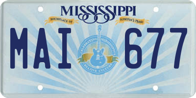 MS license plate MAI677