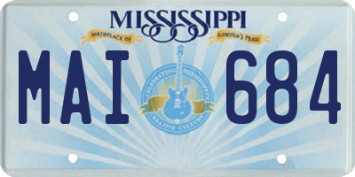 MS license plate MAI684