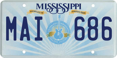 MS license plate MAI686