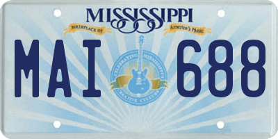 MS license plate MAI688