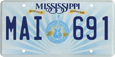 MS license plate MAI691