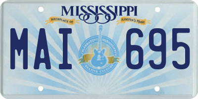 MS license plate MAI695