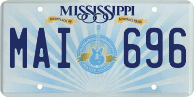 MS license plate MAI696