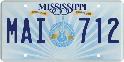 MS license plate MAI712