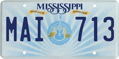 MS license plate MAI713