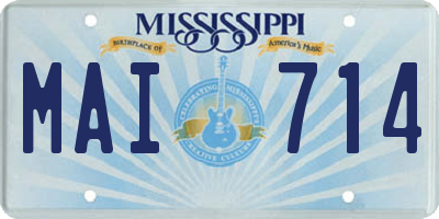 MS license plate MAI714