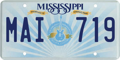 MS license plate MAI719