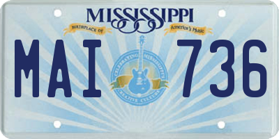 MS license plate MAI736