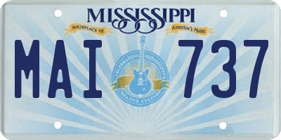 MS license plate MAI737