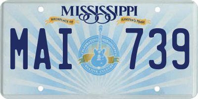 MS license plate MAI739
