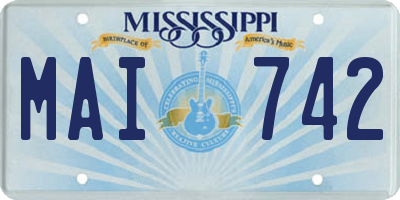 MS license plate MAI742