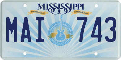 MS license plate MAI743