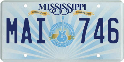 MS license plate MAI746