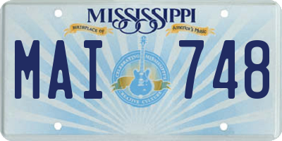 MS license plate MAI748