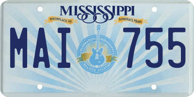 MS license plate MAI755