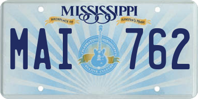 MS license plate MAI762