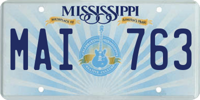 MS license plate MAI763