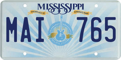MS license plate MAI765