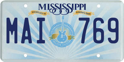 MS license plate MAI769