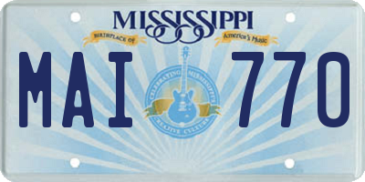 MS license plate MAI770