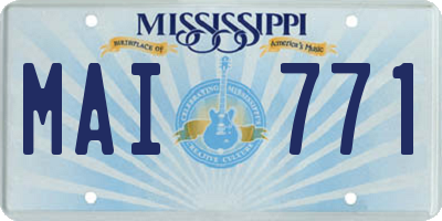 MS license plate MAI771