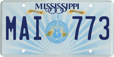 MS license plate MAI773