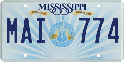 MS license plate MAI774