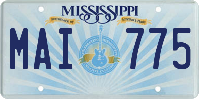 MS license plate MAI775