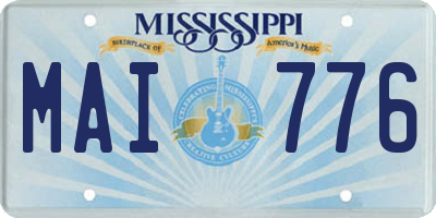 MS license plate MAI776