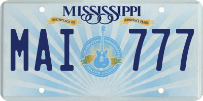 MS license plate MAI777
