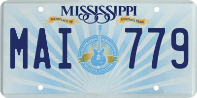 MS license plate MAI779