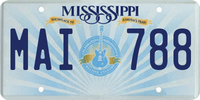 MS license plate MAI788