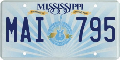 MS license plate MAI795