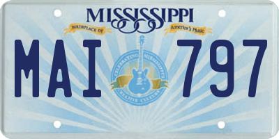 MS license plate MAI797