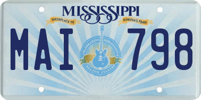 MS license plate MAI798