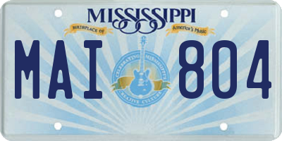 MS license plate MAI804